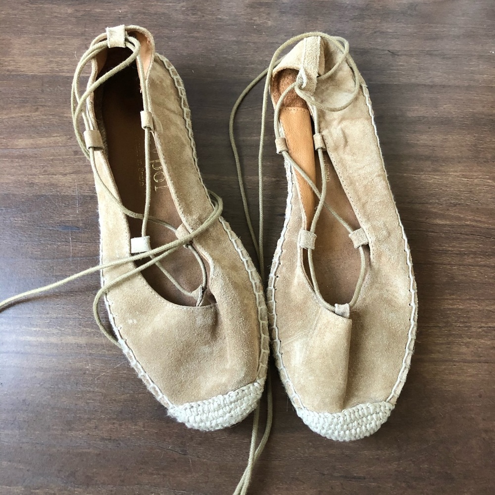 Tied Flat Espadrille suede shoes